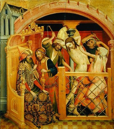 The Flagellation of Christ, panel from the St. Thomas Altar from St. Johns Church in Hamburg, begun in 1424 by Master Francke Master Francke